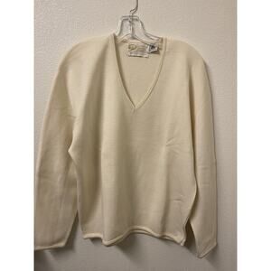 Vintage Pebble Beach 100% Zephyr Wool Sweater Long Sleeve Size Measures S/M